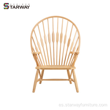Silla de madera sólida silla de mimbre de ratán